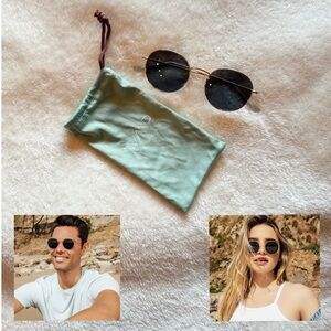 WearMe Pro Unisex Black & Gold Sunglasses